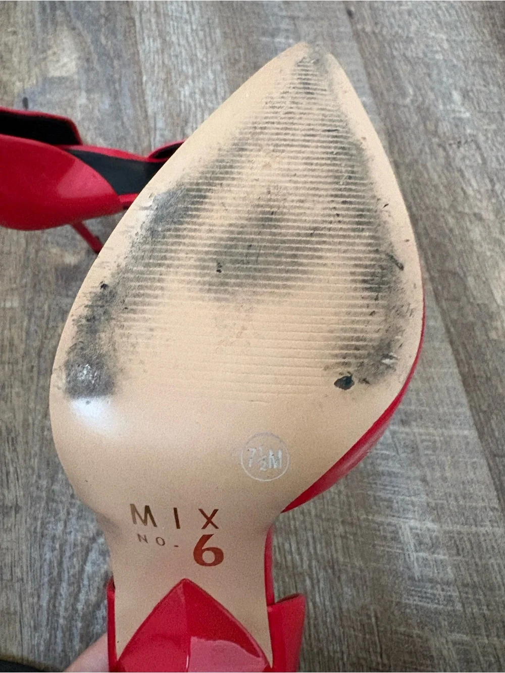 Mix No. 6 Red Patent Pointed-Toe D'Orsay Heels